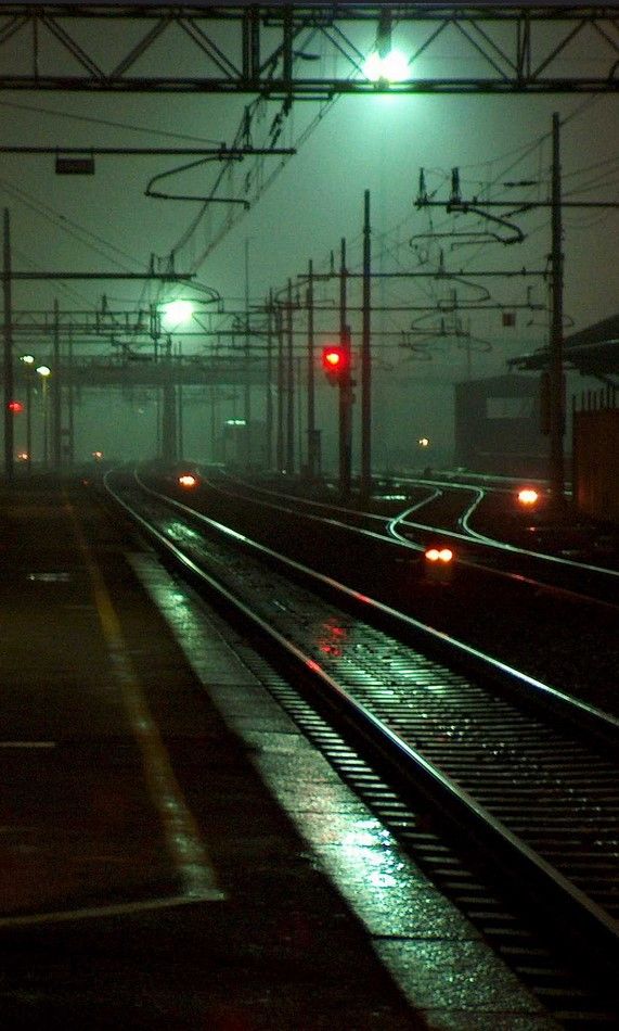 Train Tracks at Night