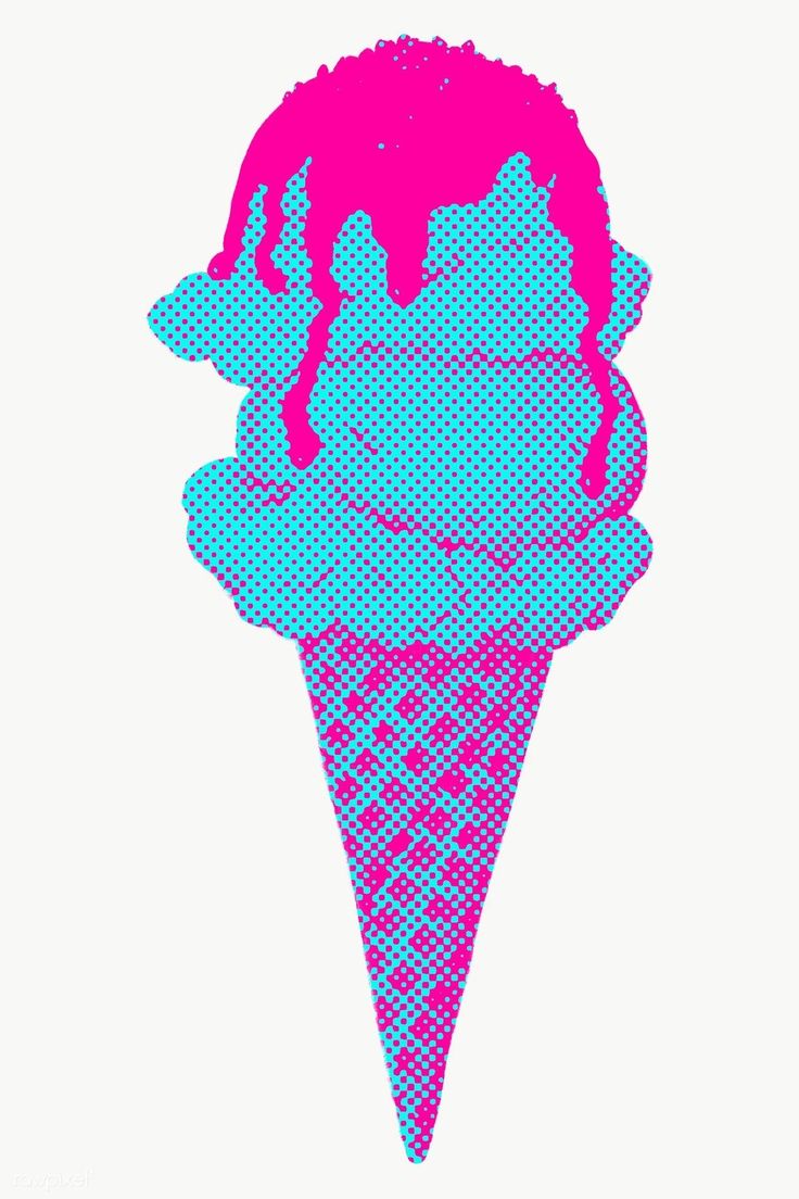 Colorful Pixelated Ice Cream Cone