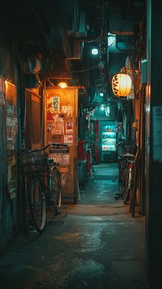 Narrow Alleyway at Night