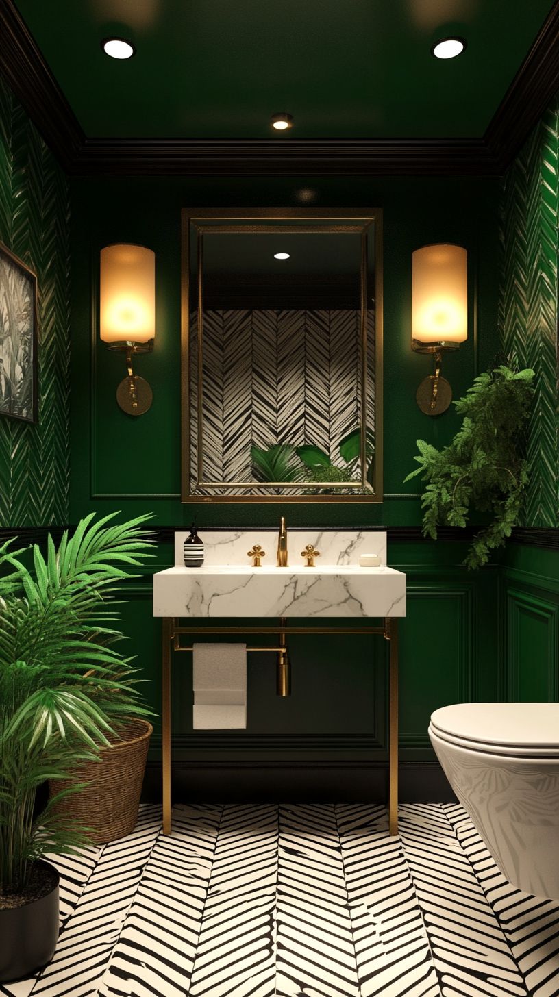 Elegant Emerald Bathroom
