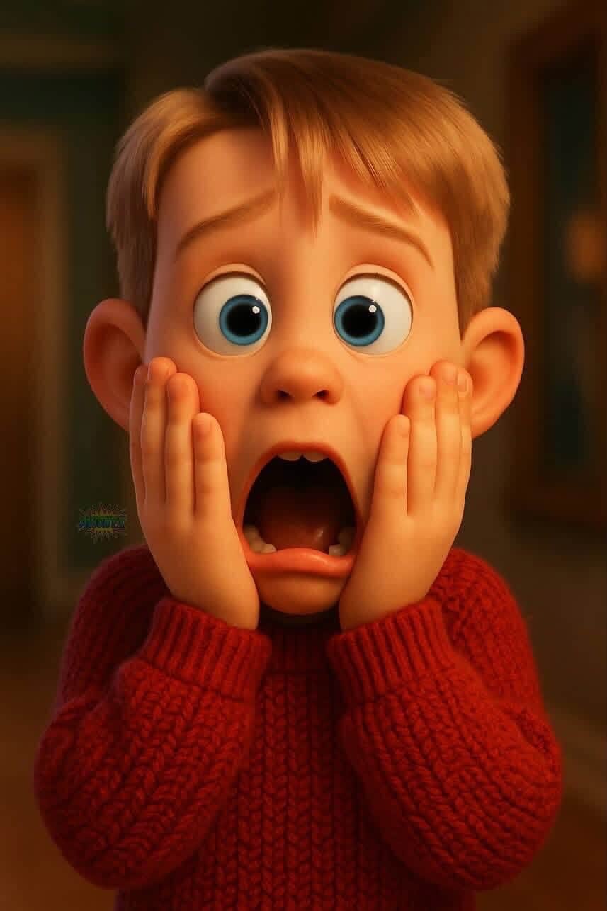 Surprised Child in Red Sweater
