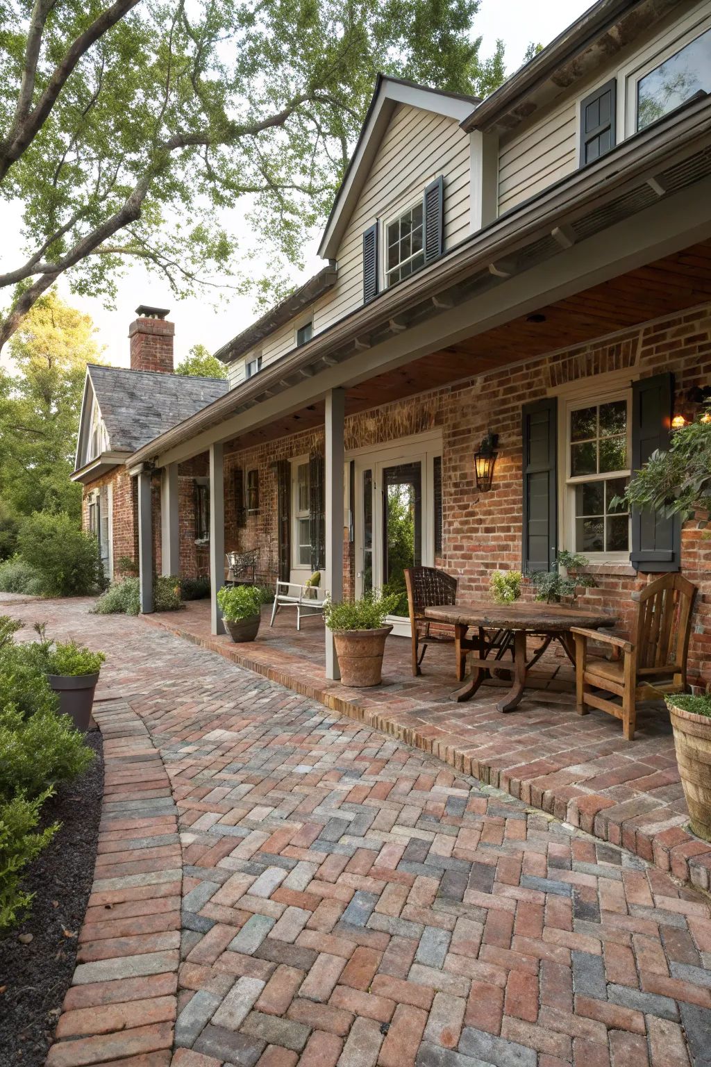 Colonial-Inspired Brick Porch
