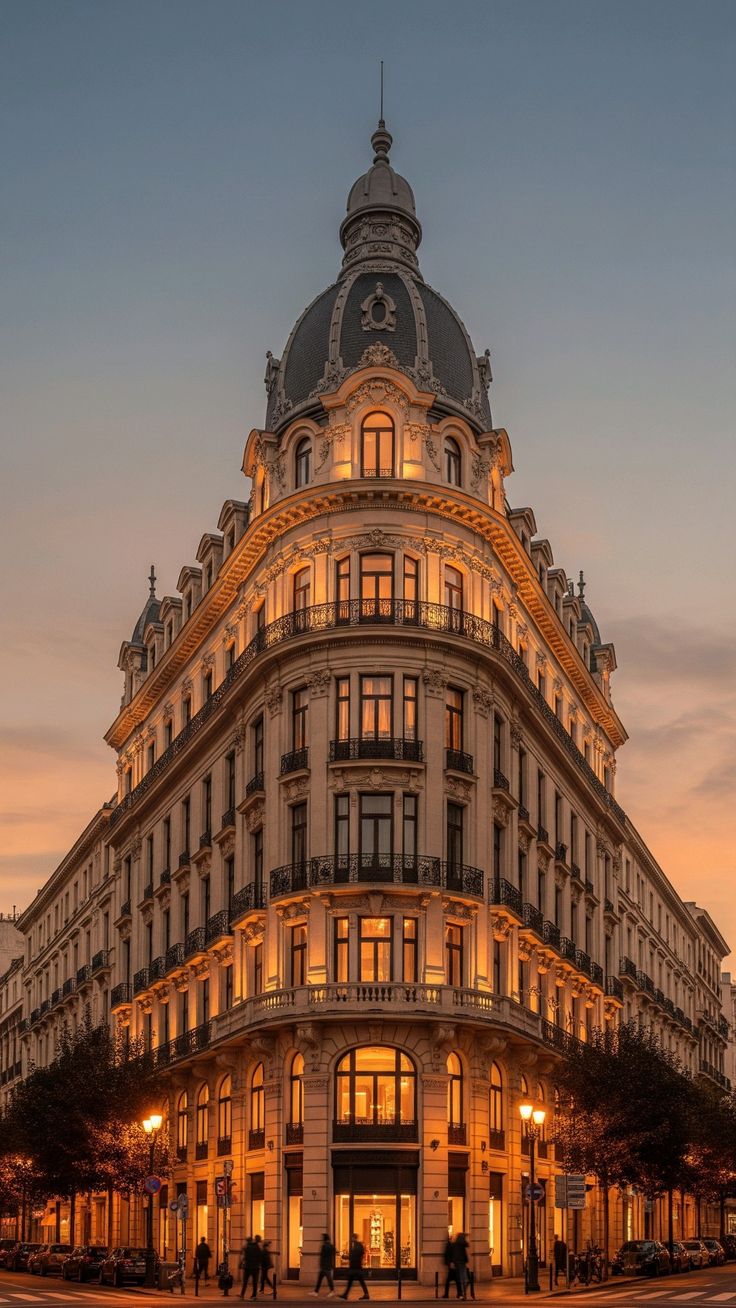 Elegant Parisian Architecture at Sunset