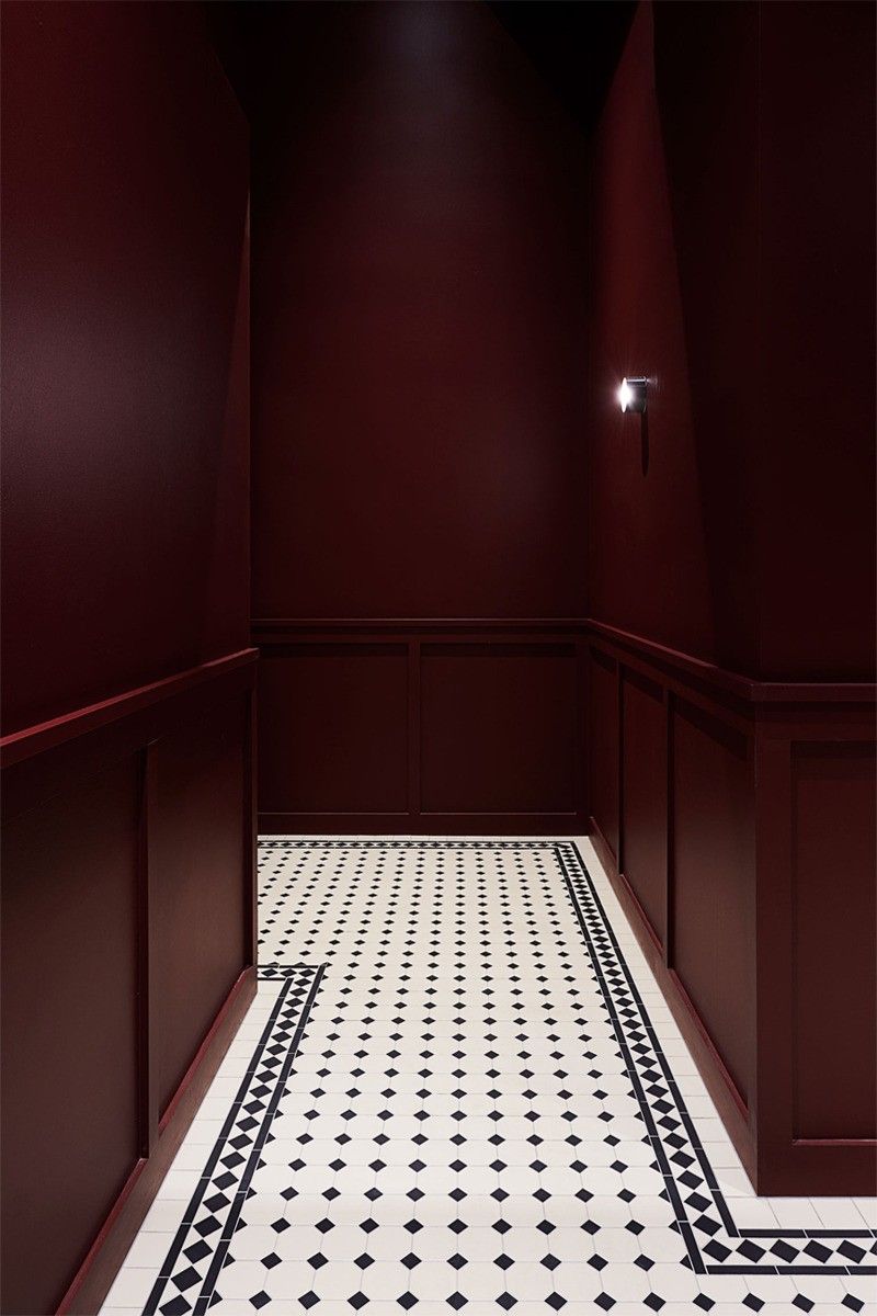 Elevator with Red Walls