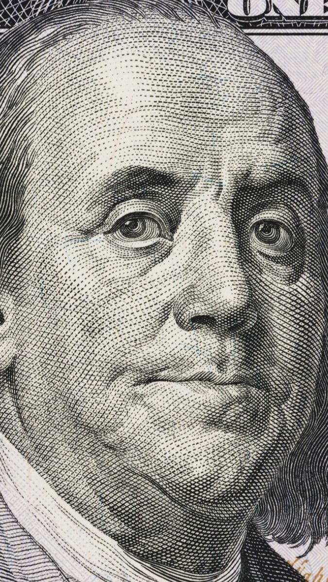 Benjamin Franklin on a Hundred Dollar Bill