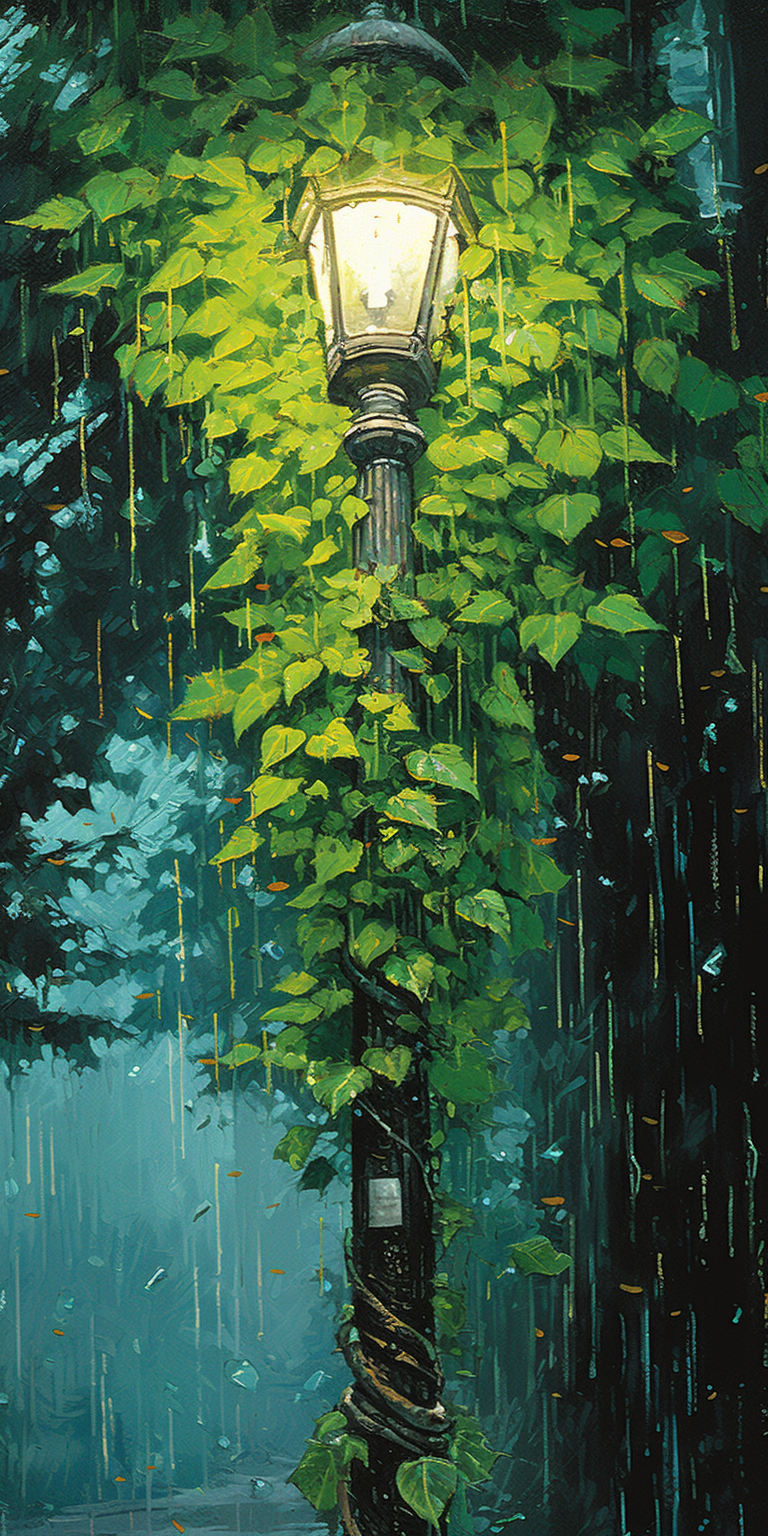 Ivy Covered Lamp Post