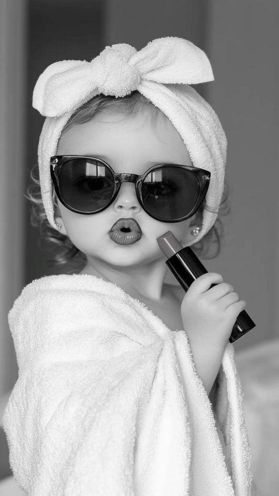 Child with Sunglasses and Lipstick