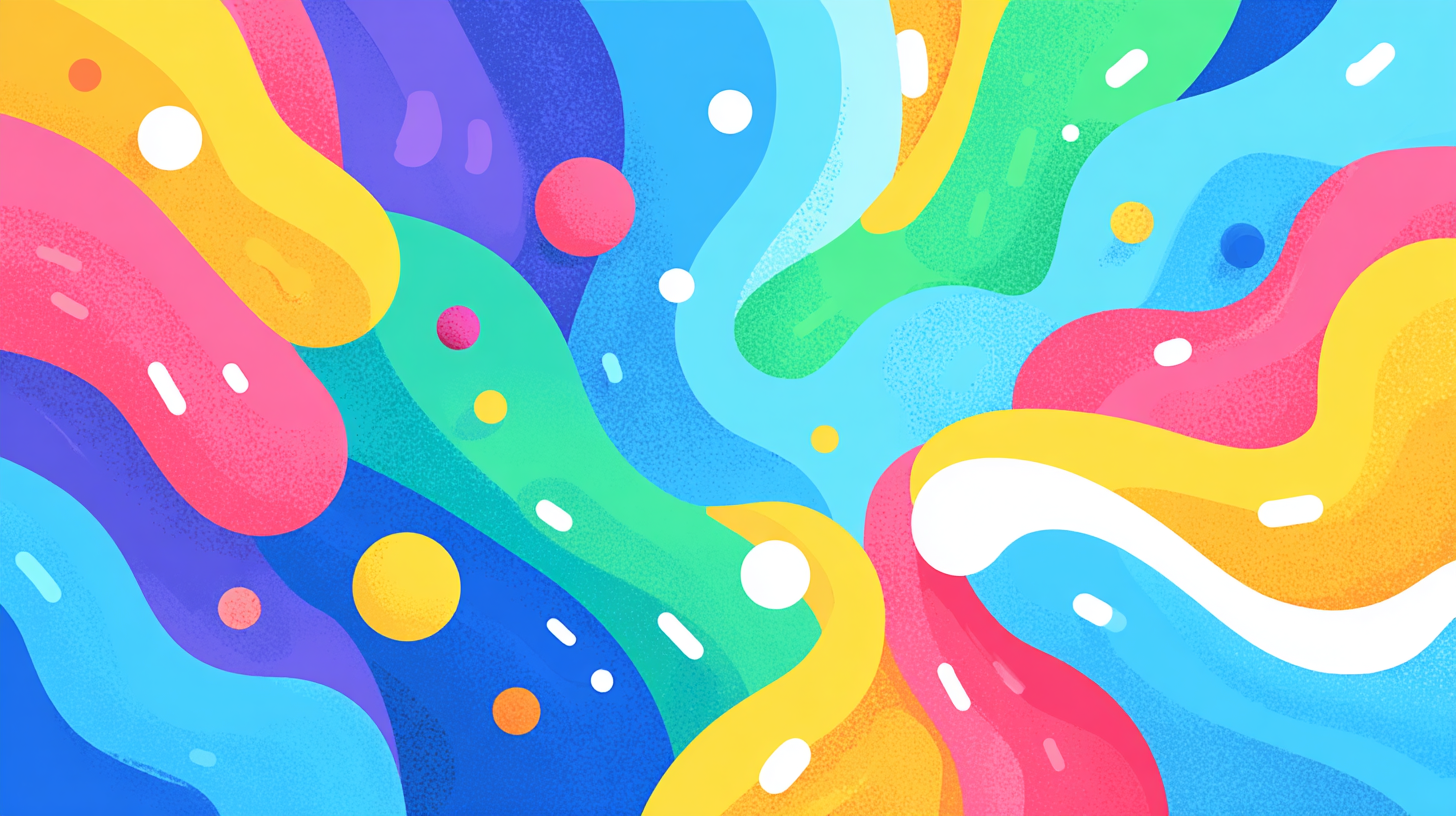 Abstract Colorful Flowing Shapes