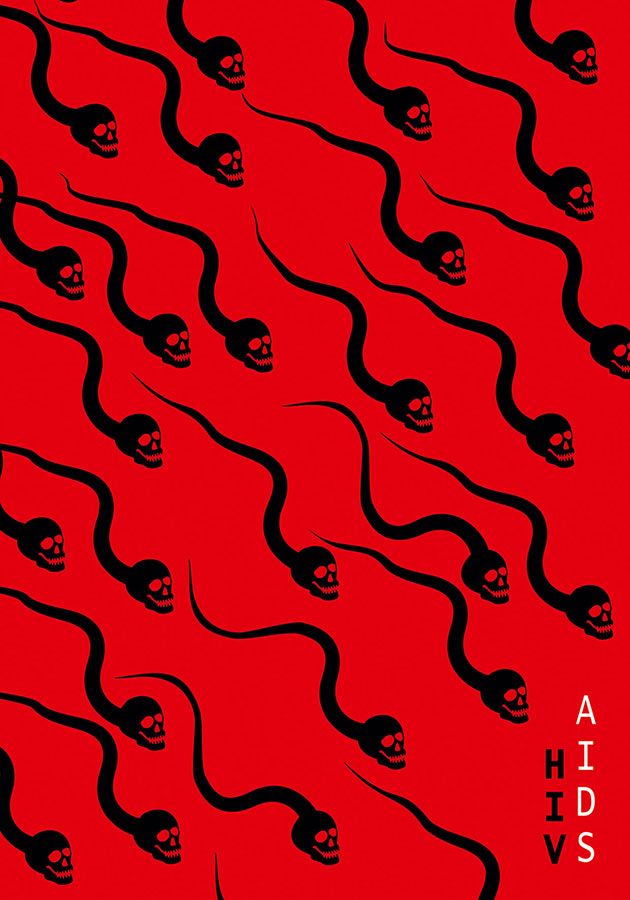 Skulls and Snakes on Red