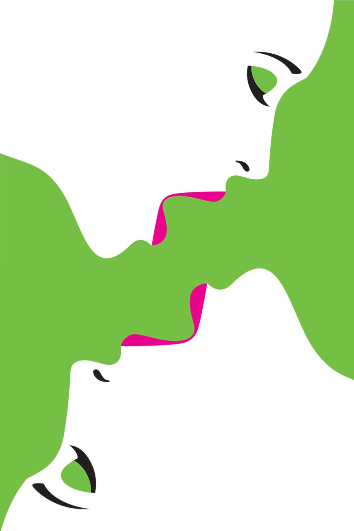 abstract couple kissing