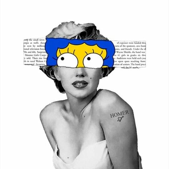 Marilyn Monroe with Homer Simpson Hat