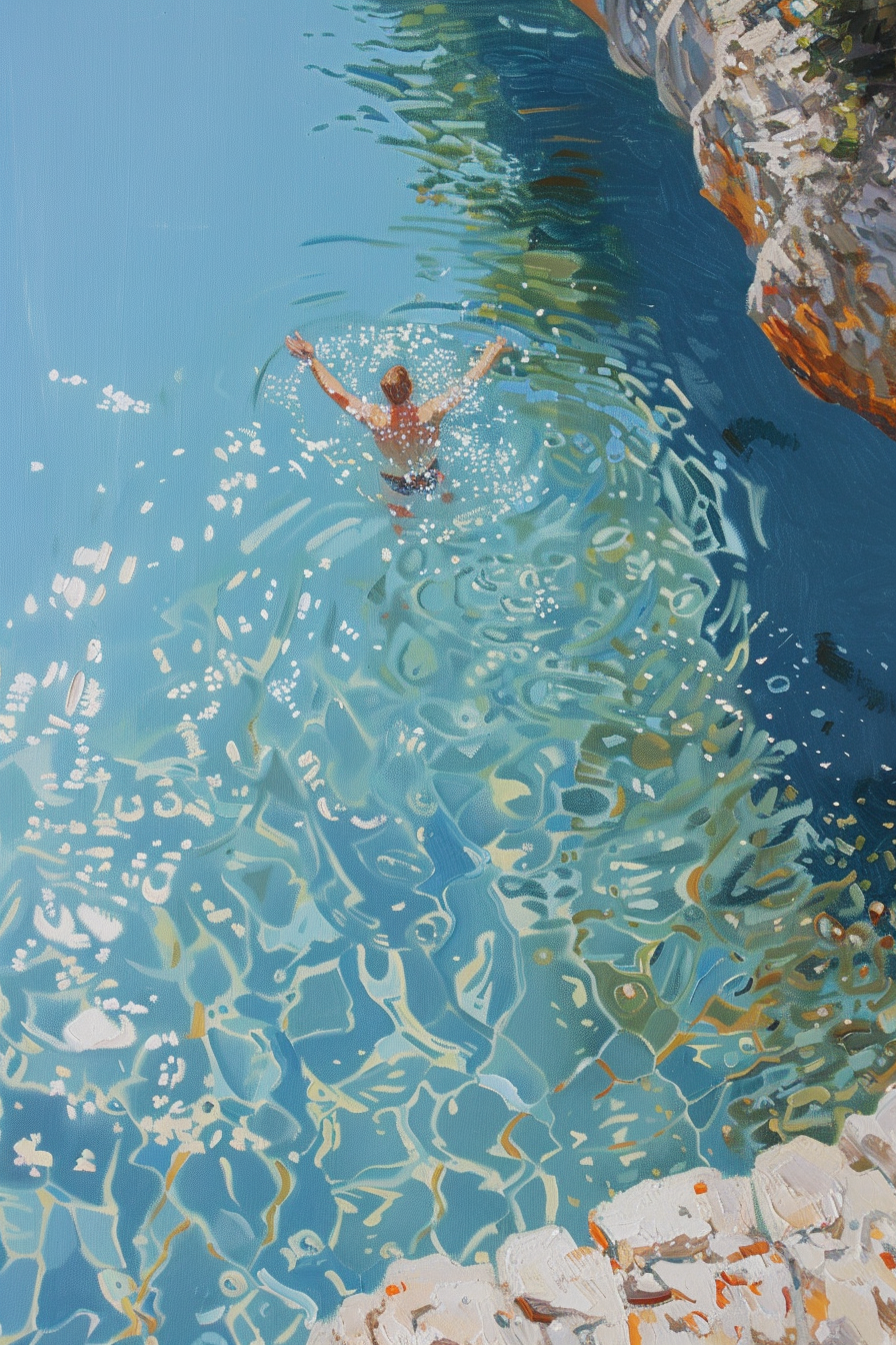 Swimmer in Turquoise Waters