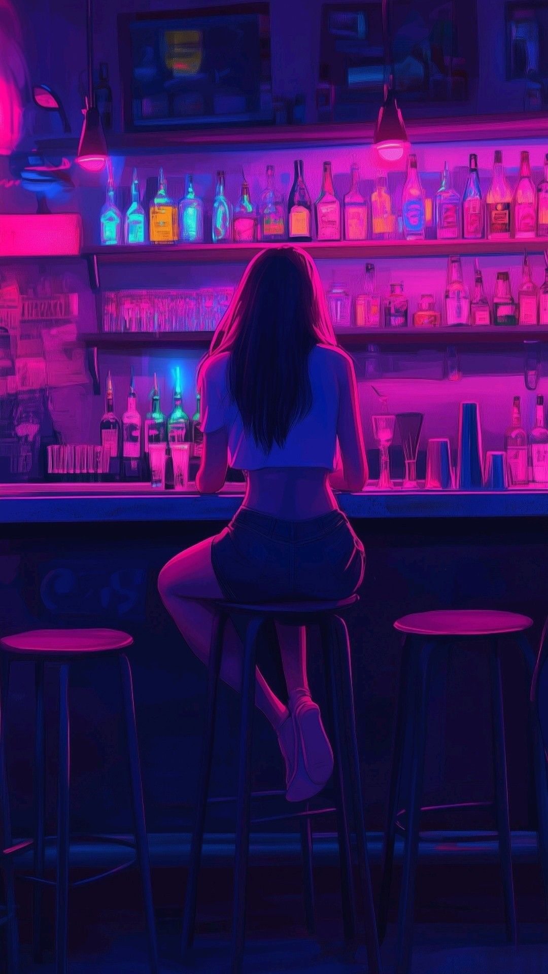 Neon Bar Babe