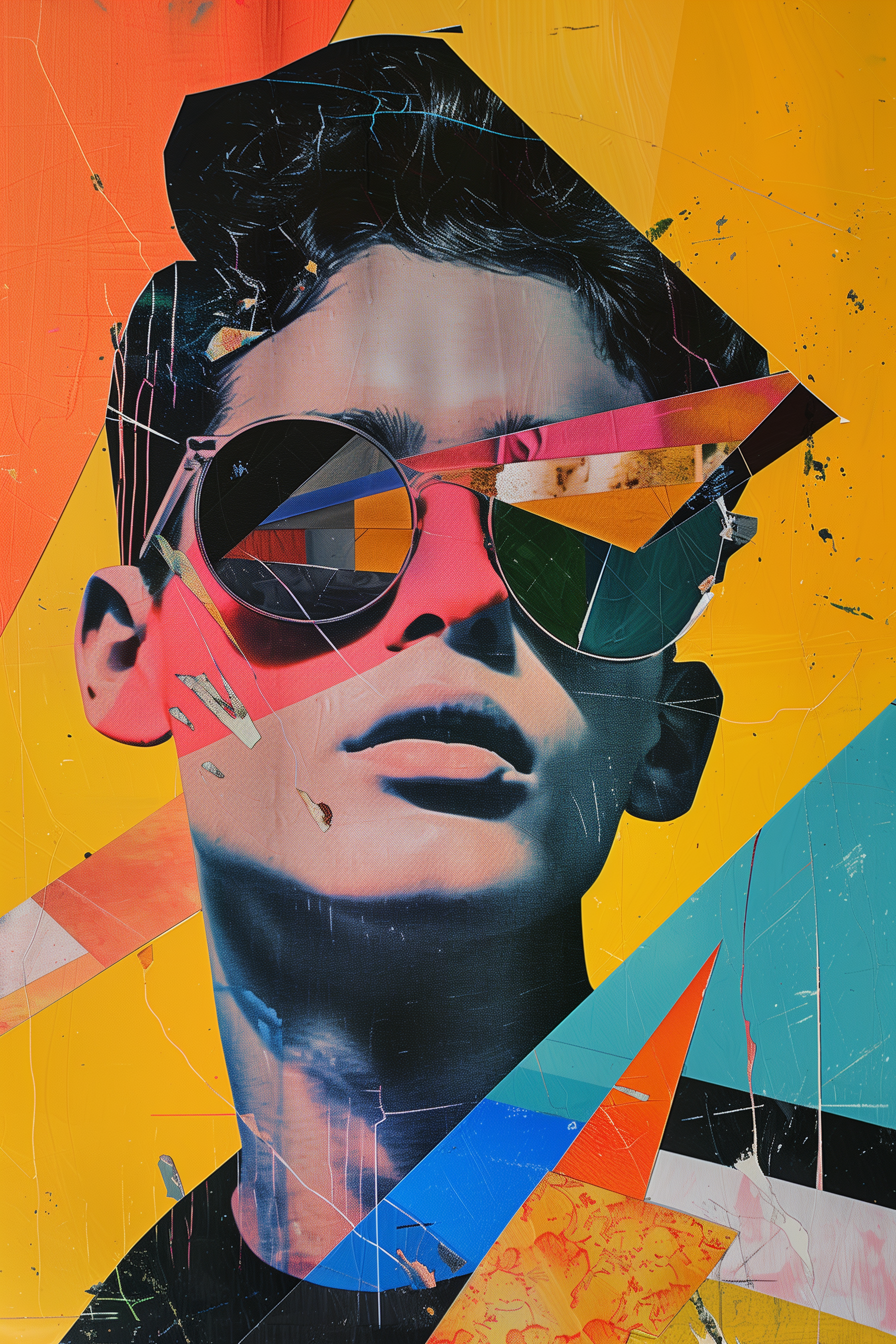 Abstract Portrait with Broken Sunglasses