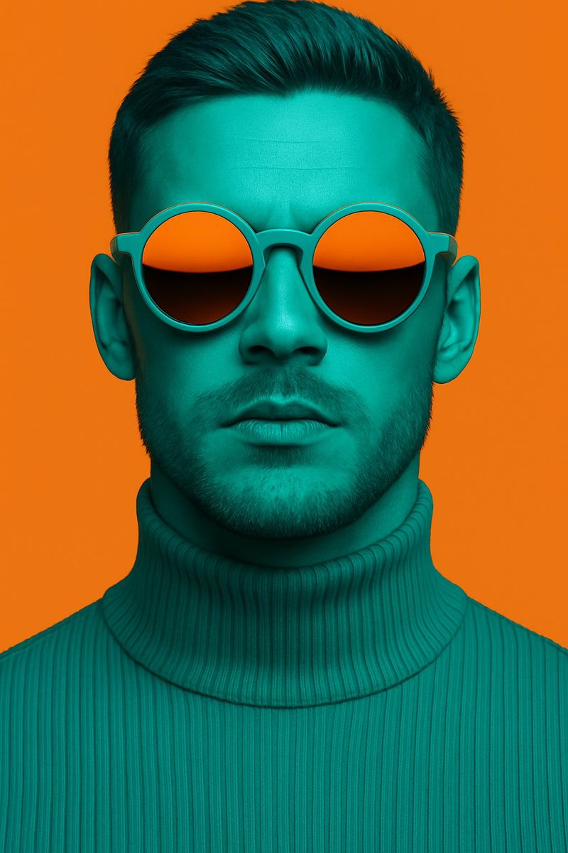 Teal Sunglasses on Orange