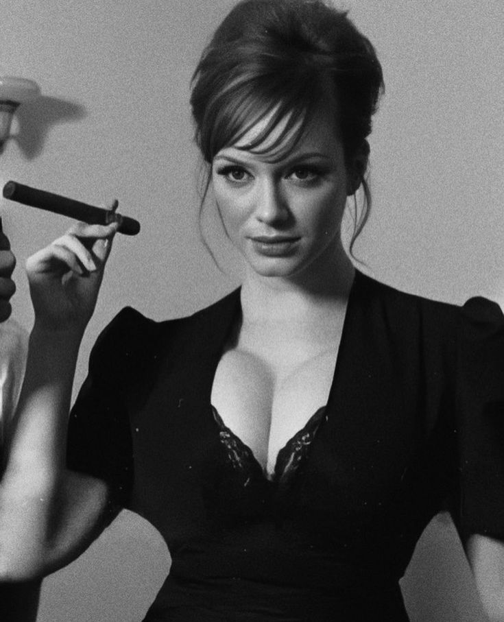 Gigantic Breasts in Black Dress