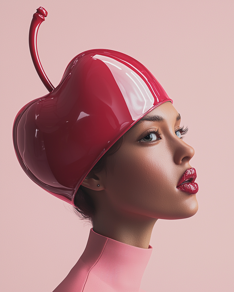 Glossy Heart-Shaped Helmet
