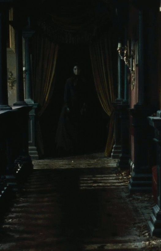 Mysterious Figure in Gothic Hall