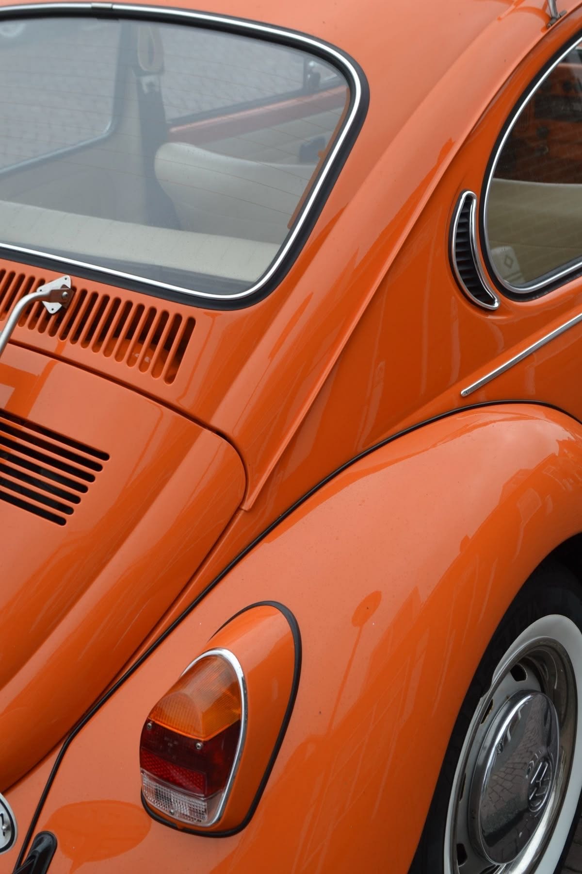 Vintage Orange VW Beetle Rear