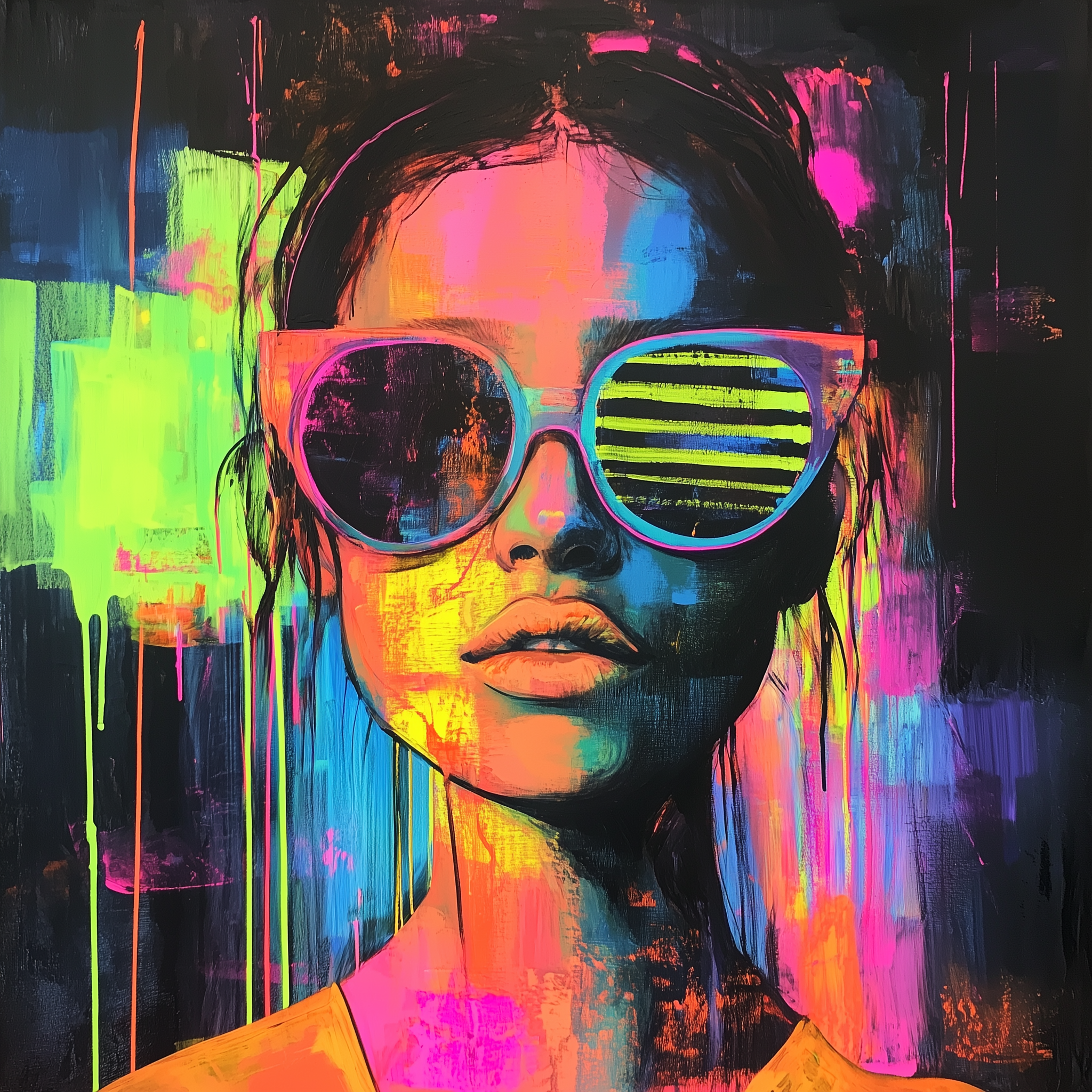 Colorful Graffiti-Inspired Portrait