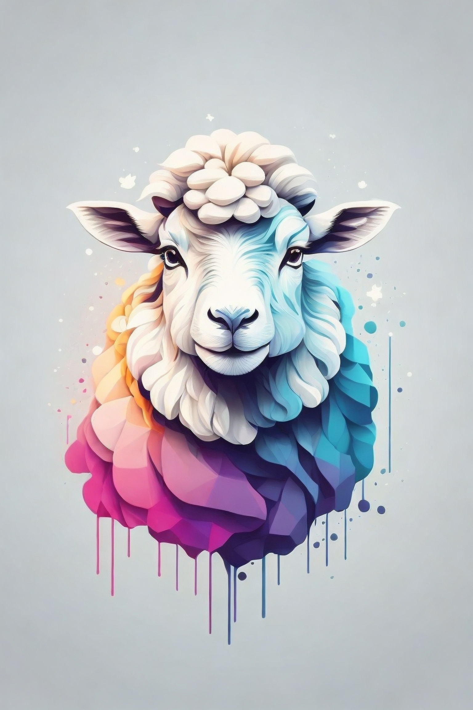 Colorful Sheep Portrait