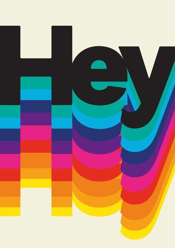 Colorful Stack with 'Hey' Text