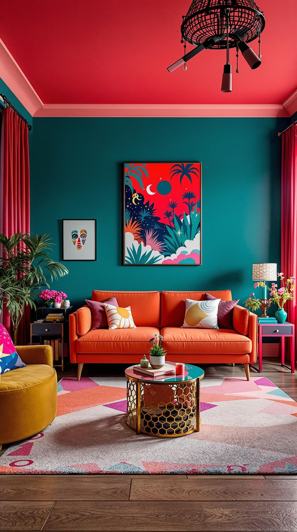 Vibrant Tropical Living Room