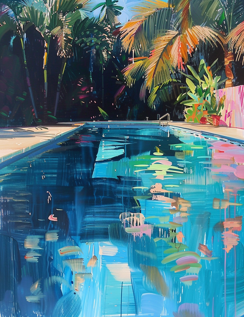 Tropical Pool Reflections