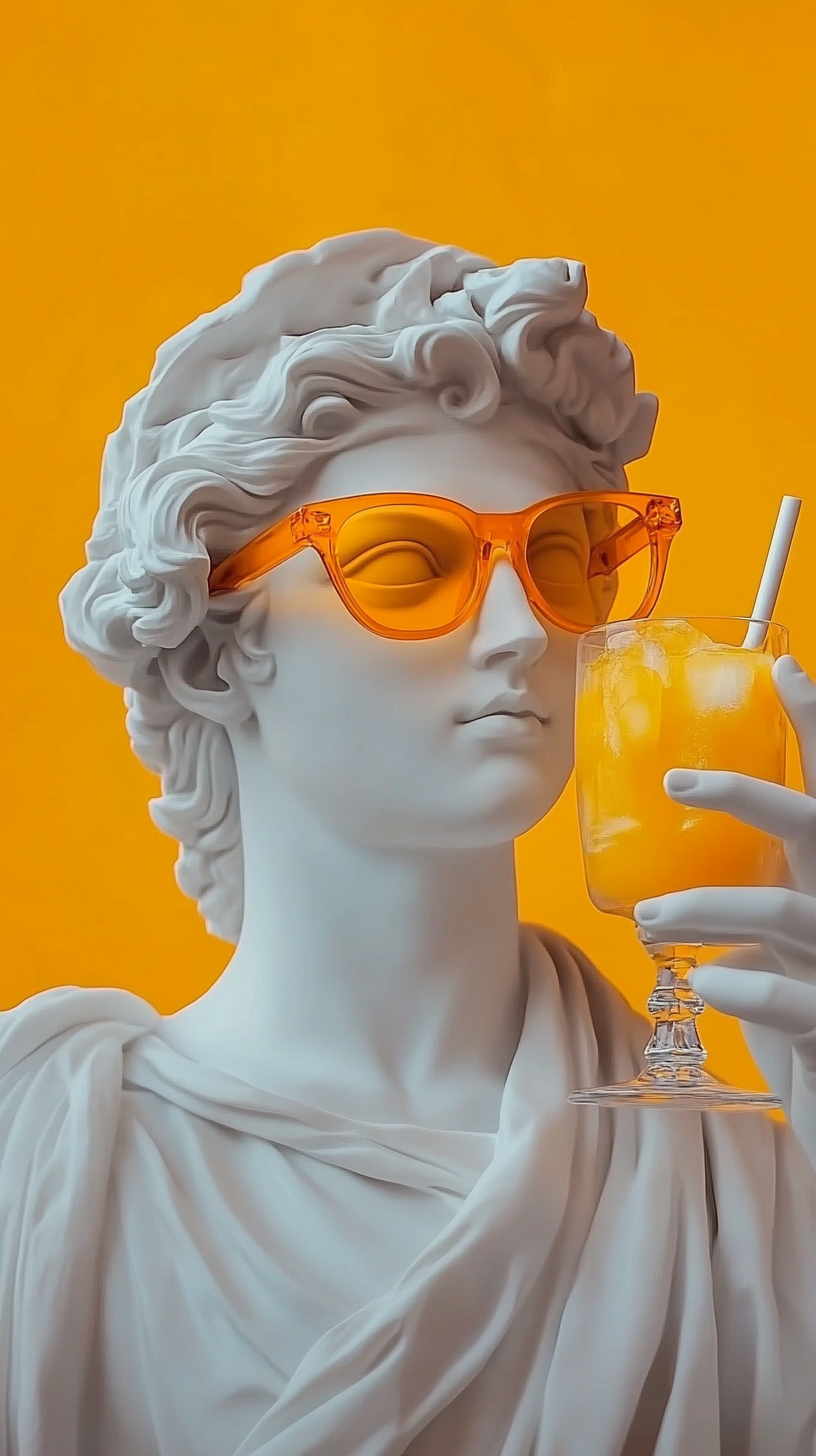 Classical Statue with Orange Sunglasses