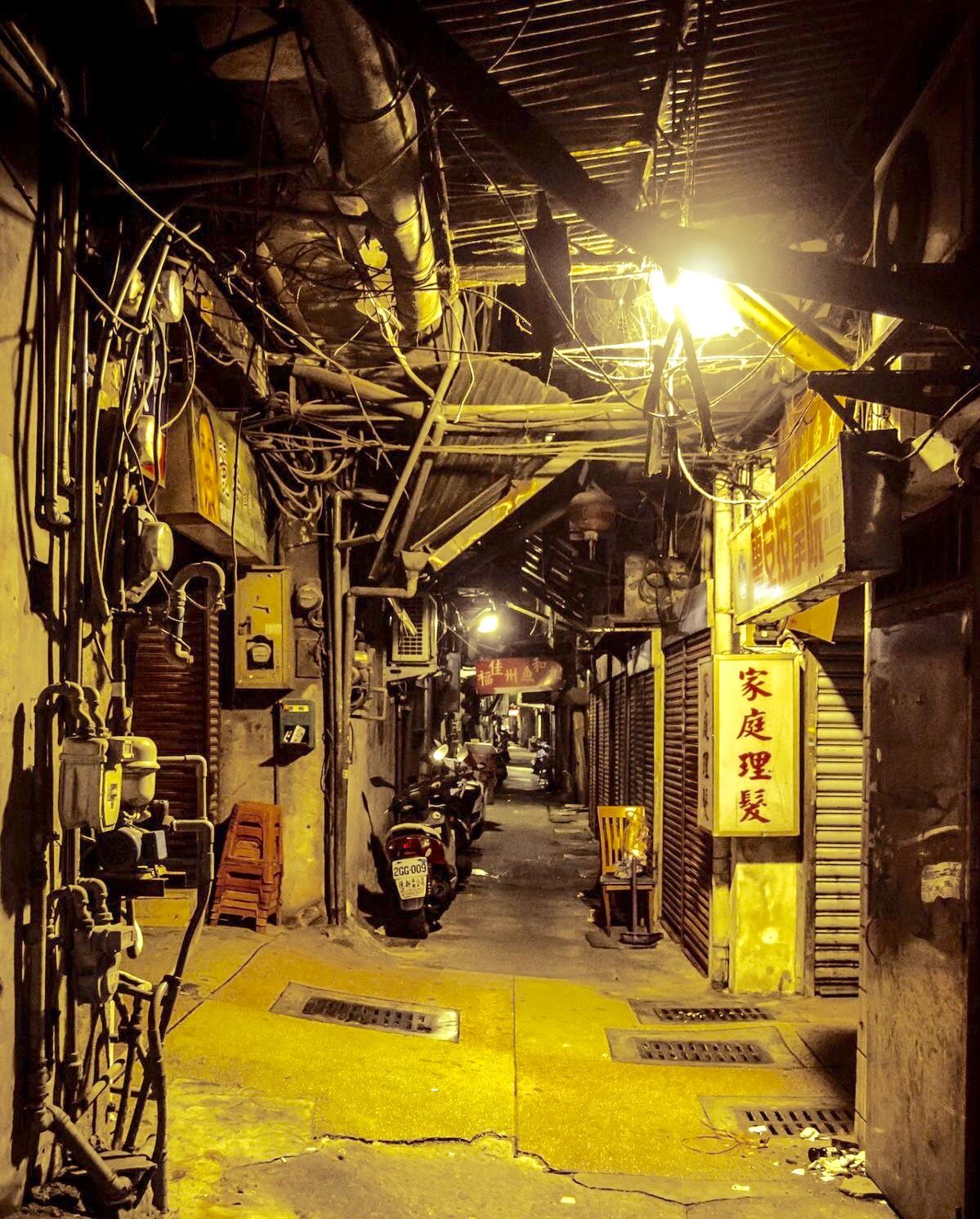 Narrow Alleyway at Night