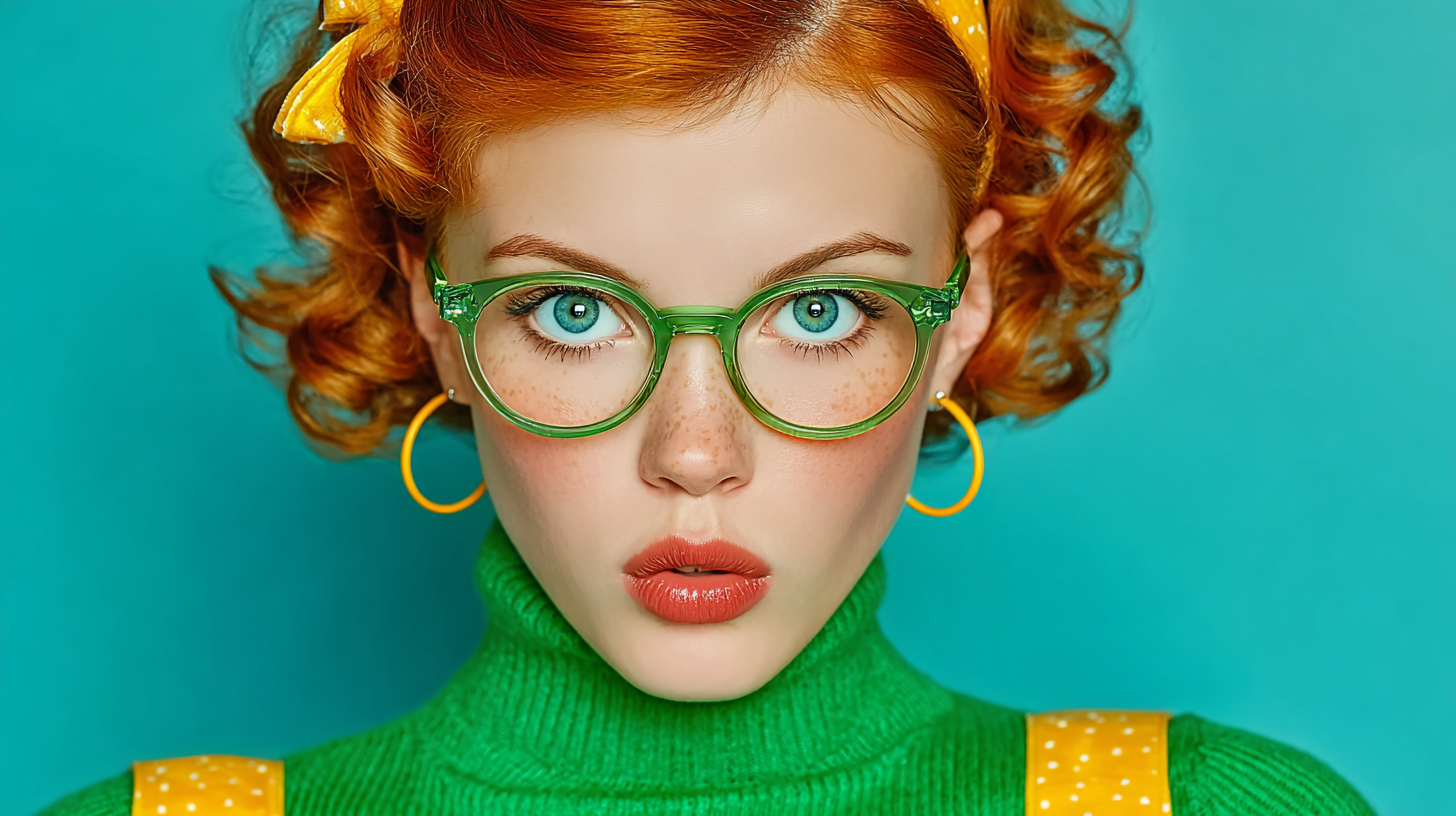 Vibrant Green Eyeglasses and Bold Fashion