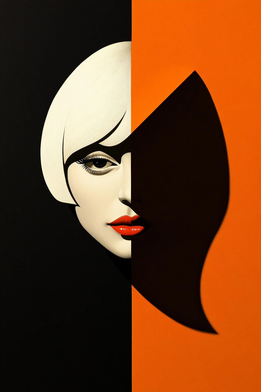 Abstract Woman's Face Split