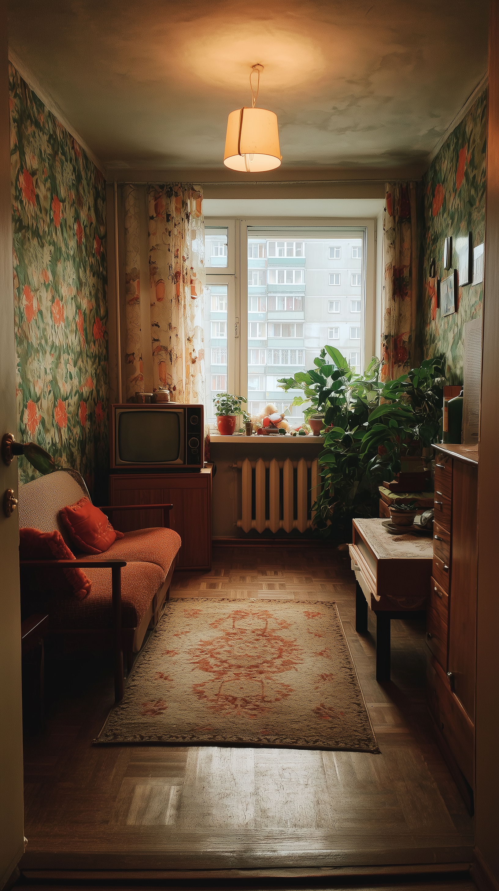 Vintage Living Room with Floral Decor