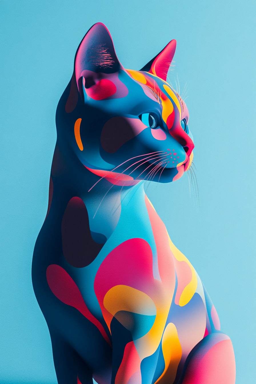 Colorful Abstract Cat