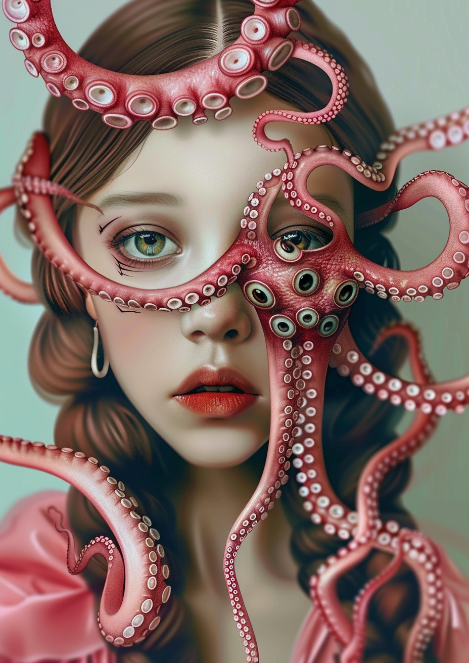 Octopus Tentacles Surrounding a Woman