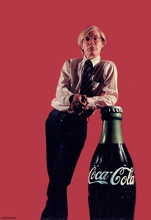 Andy Warhol with Coca-Cola Bottle