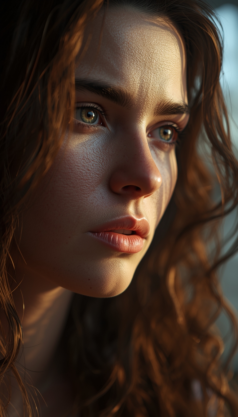 Sunlit Woman's Profile