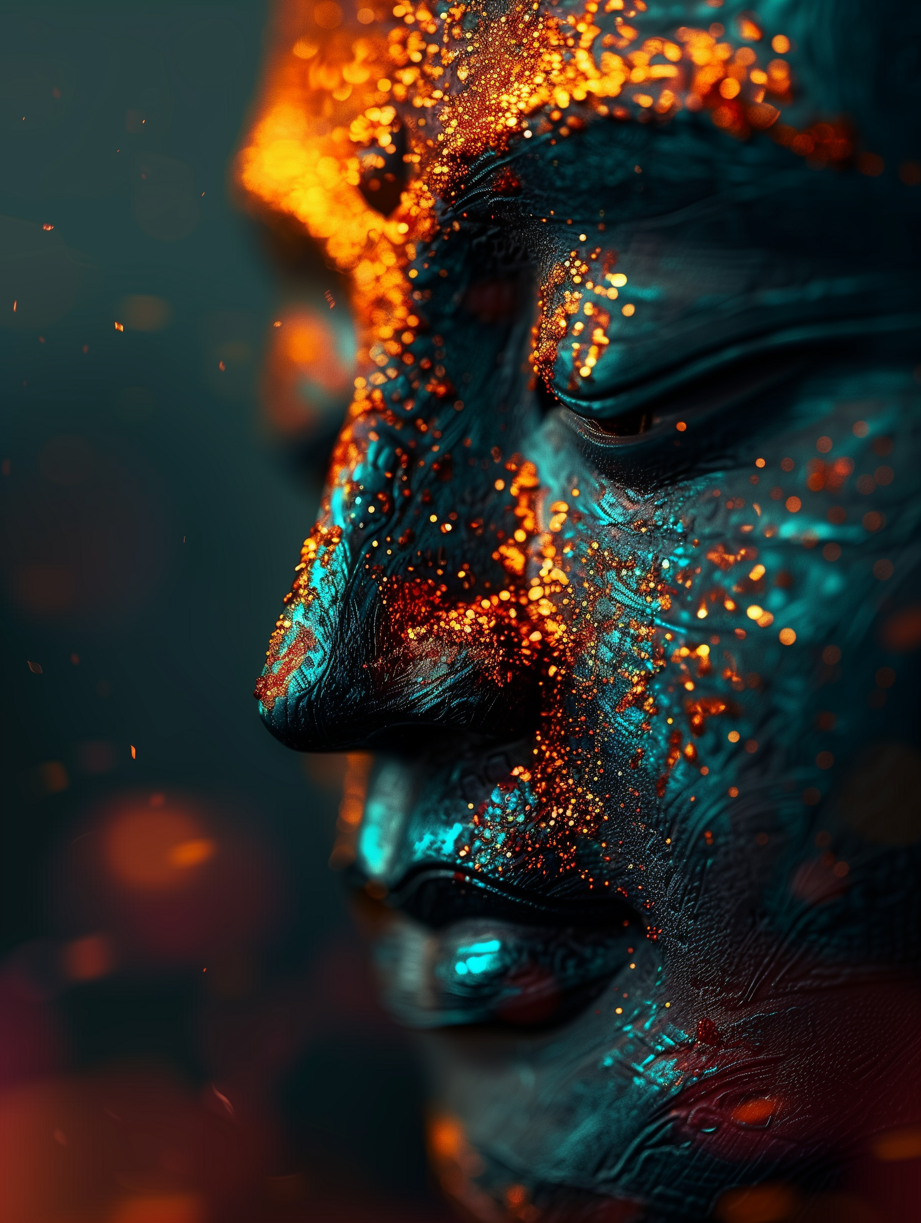 Facial Art with Glowing Particles