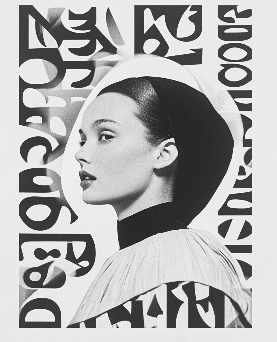Elegant Black-and-White Fashion Portrait