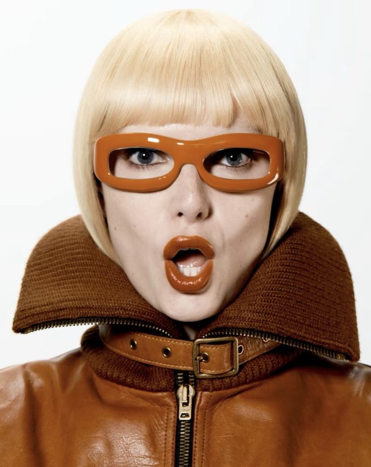 Blonde Model in Orange Glasses