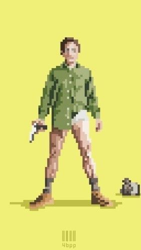 Pixelated Man Playing Soccer