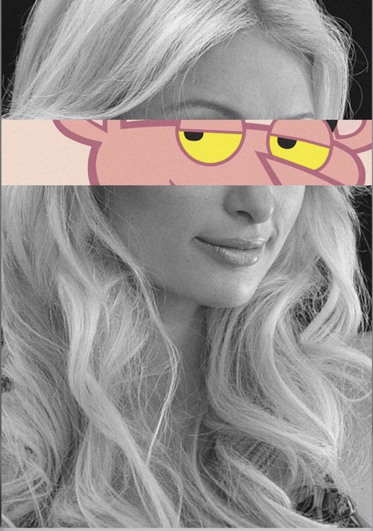Cartoon Character Overlaid on Woman's Face