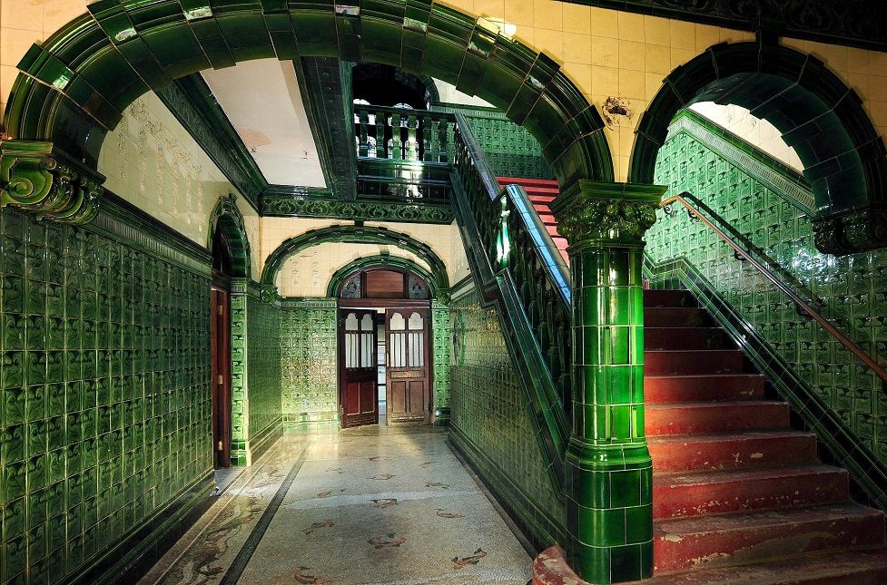 Victorian Green Tile Staircase