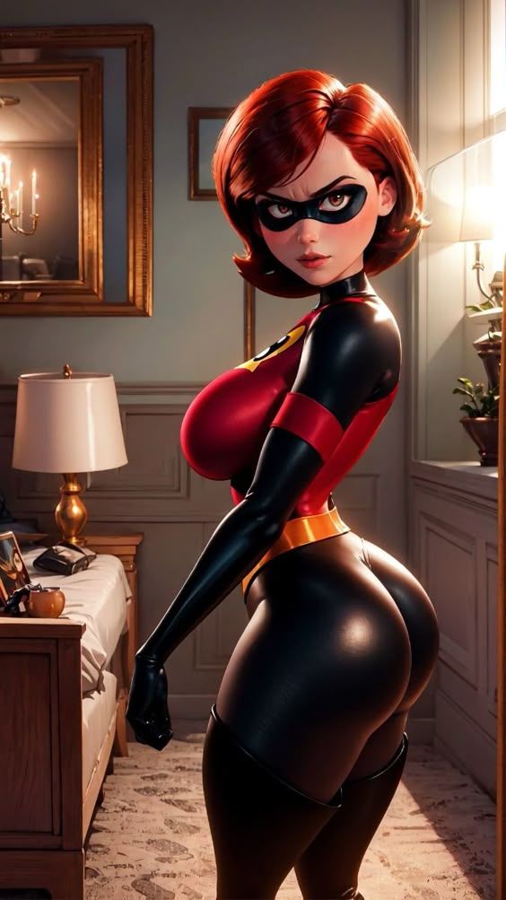 Superheroine in Latex Suit