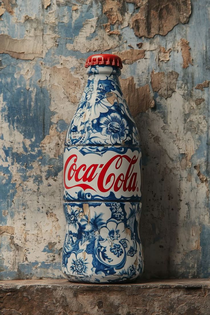 Coca-Cola Bottle with Floral Pattern