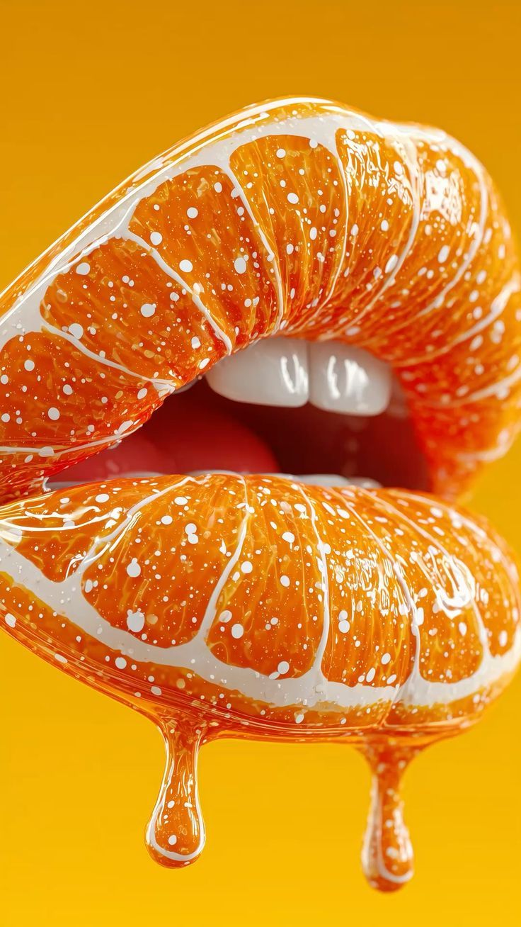 Futuristic Orange Lips