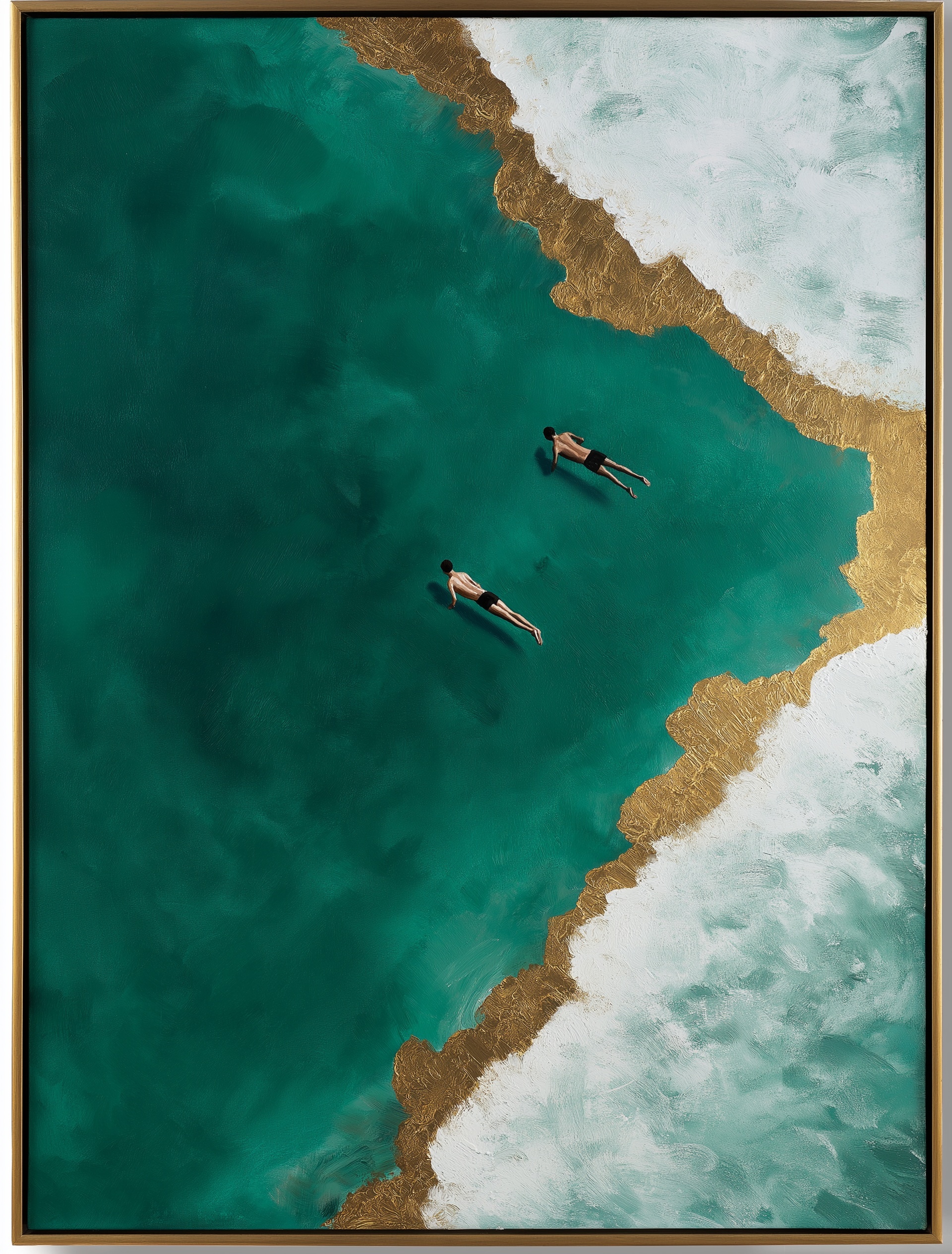 Swimmers in Teal Waters