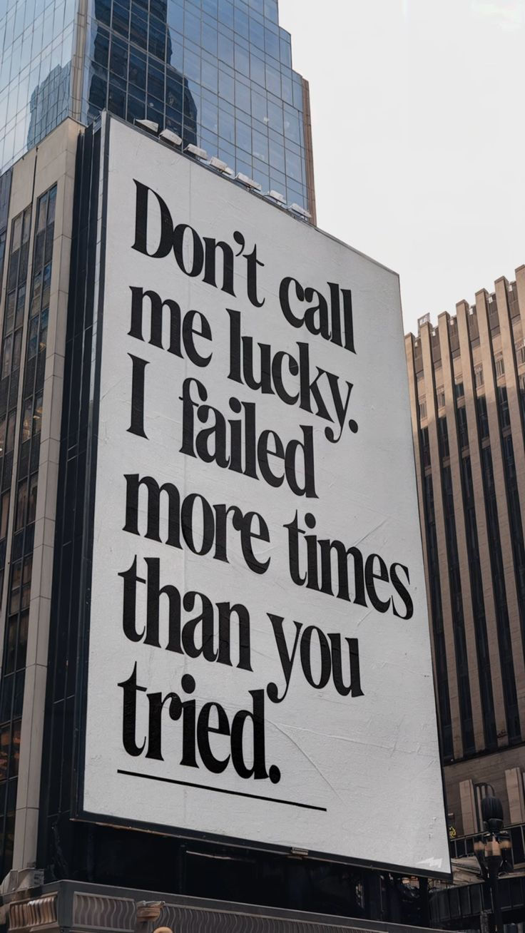 Don't call me lucky.