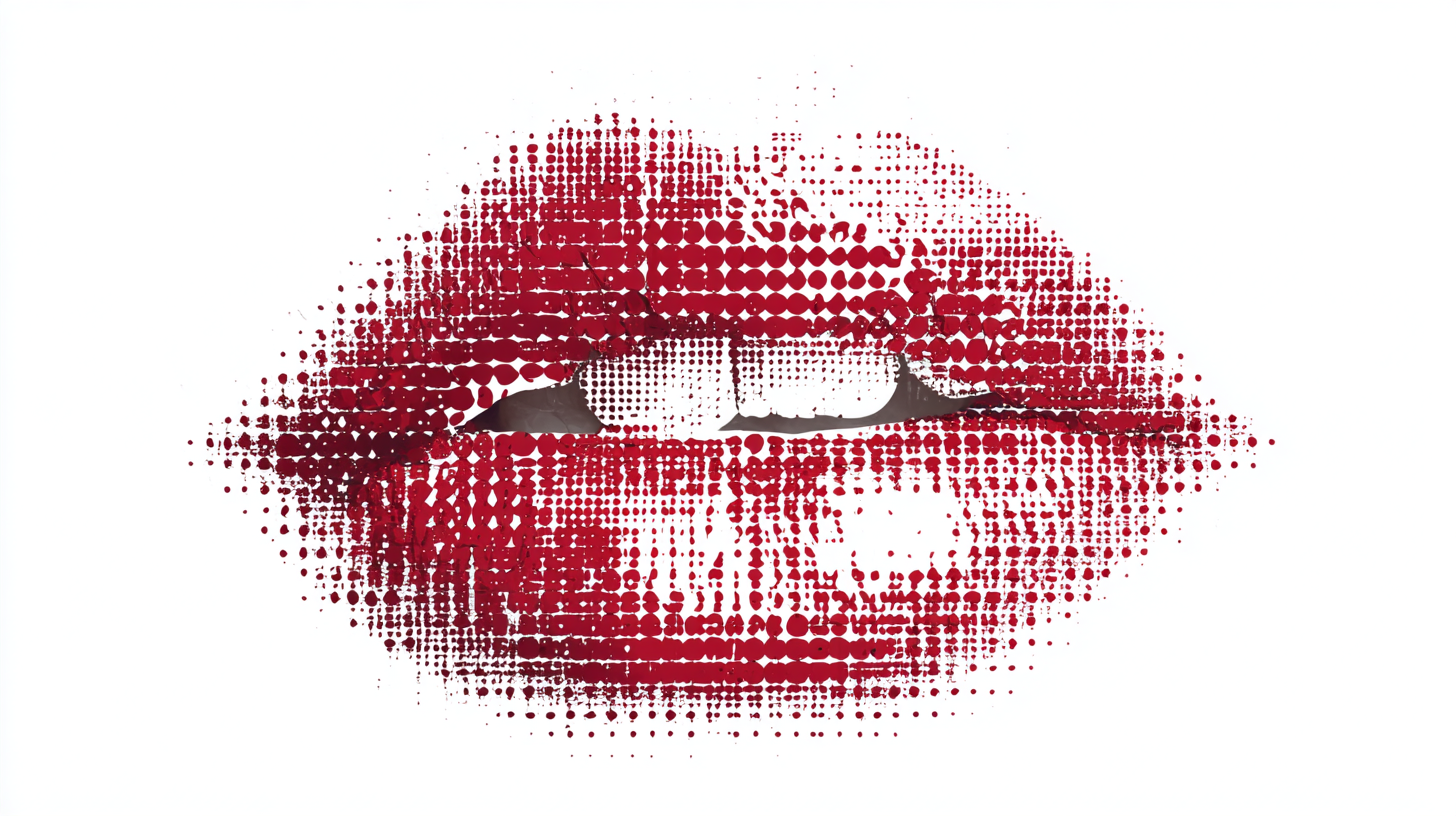 Red Lips Dot Art