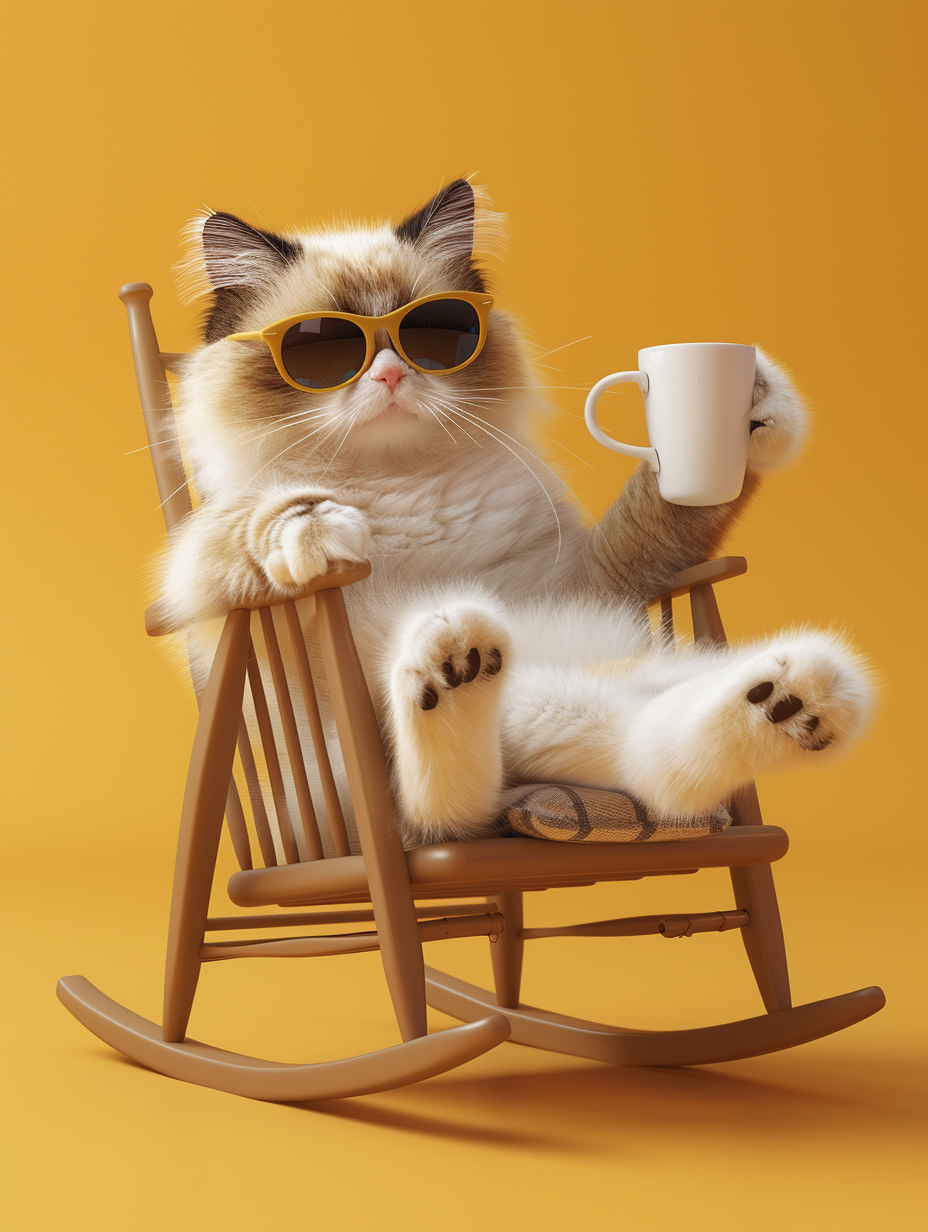 Cat in Sunglasses Relaxing